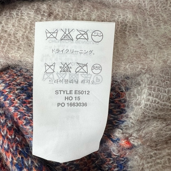 NWT J. Crew Brushed Wool/Mohair Blend Crewneck Plaid Sweater, Blue/Cream, XS - Picture 7 of 7